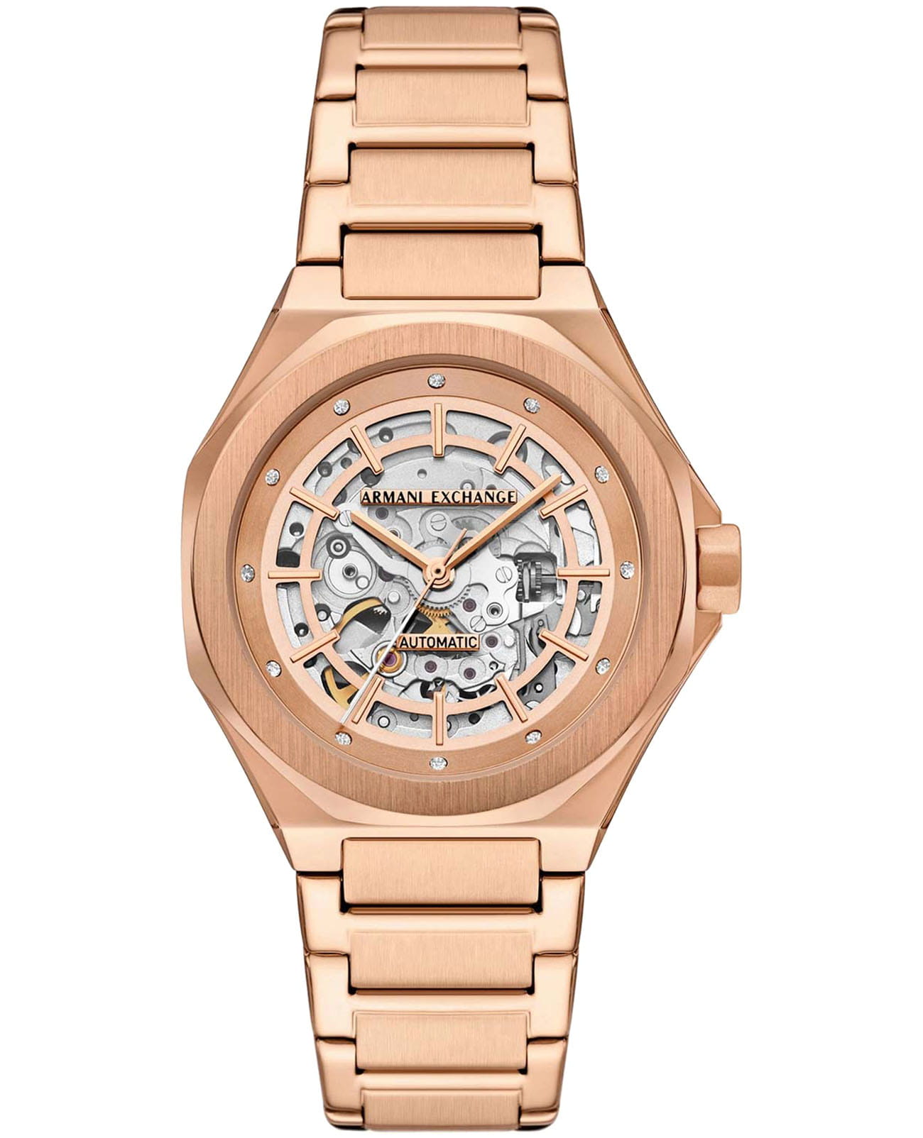 Armani Exchange Armani Exchange Andrea AX4619  AX4619 механические женские часы серебристый циферблат, браслет нержавеющая сталь с ip-покрытием — вид спереди