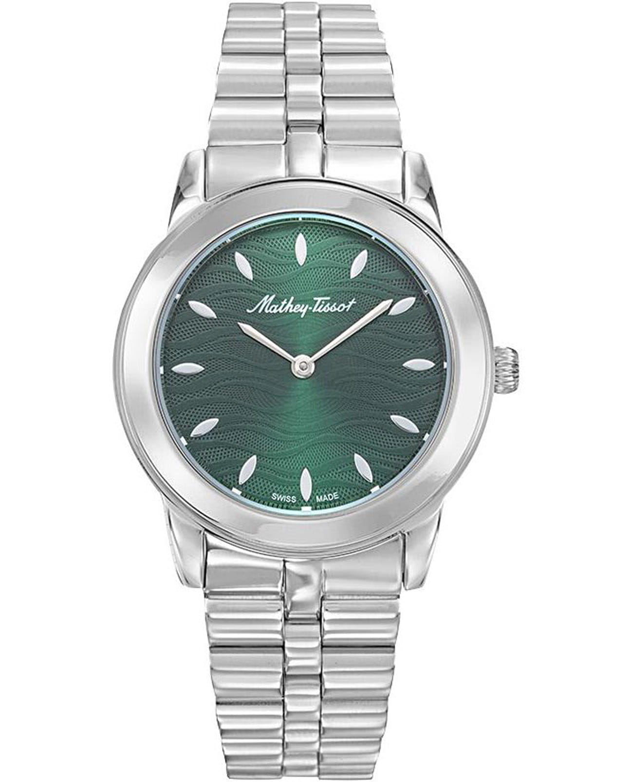 Mathey-Tissot Mathey-Tissot Artemis D10860AV  D10860AV кварцевые женские часы зеленый циферблат, браслет нержавеющая сталь 316l — вид спереди