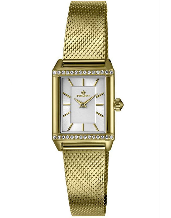 Полет Полет VX50.1846322  VX50.1846322 кварцевые женские часы белый циферблат, браслет нержавеющая сталь с pvd-покрытием — вид спереди