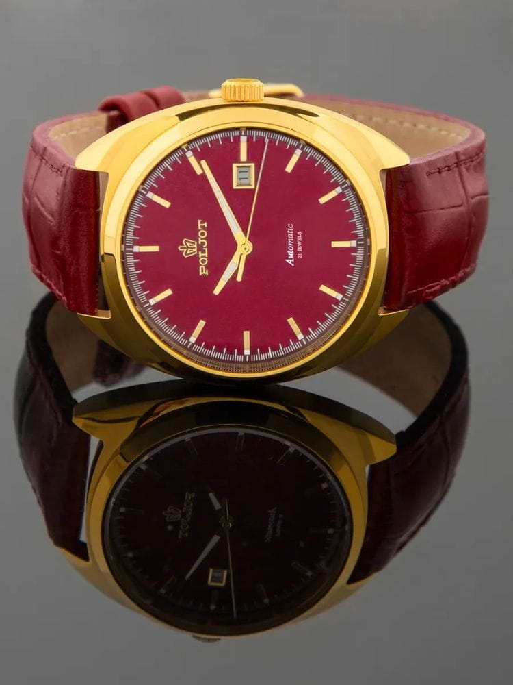 Полет Полет Селигер 8215.246273, байкал россия мужские часы на браслете кожаный боковой вид