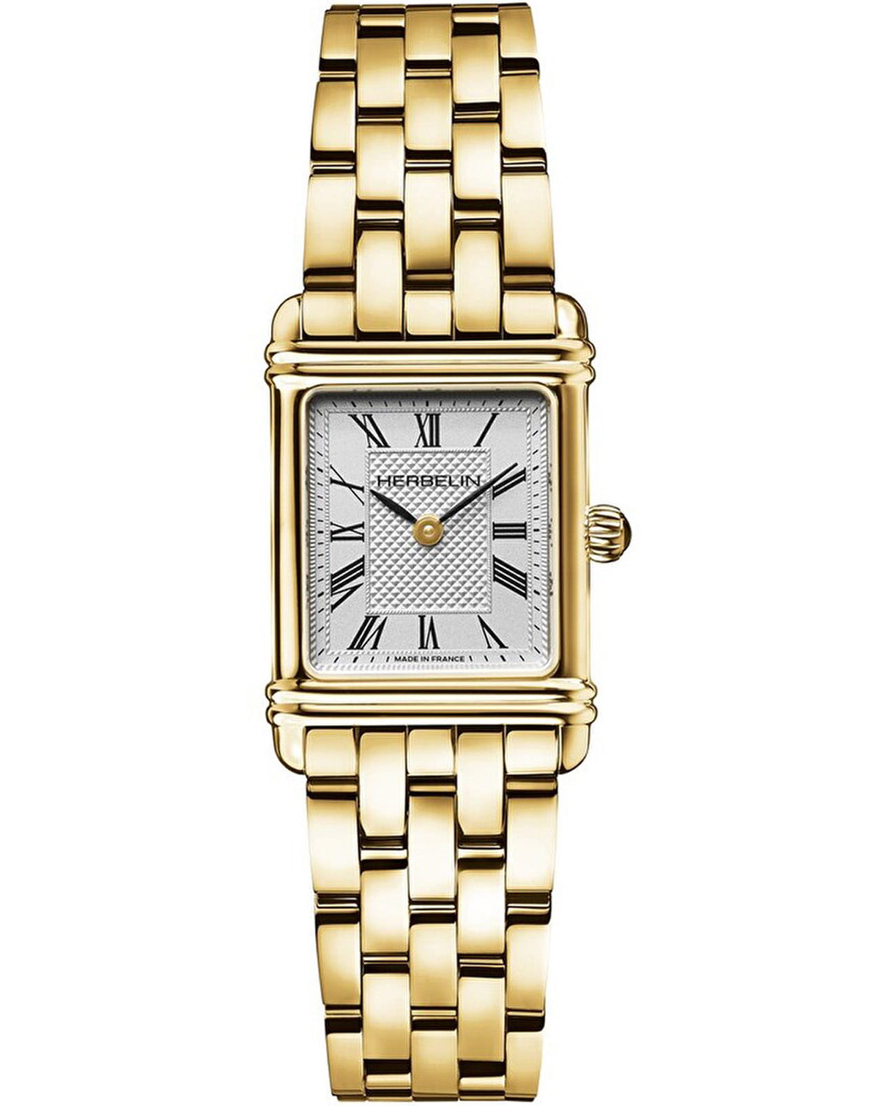 Herbelin Herbelin Art Deco 17478BP08  17478BP08 кварцевые женские часы белый циферблат, браслет нержавеющая сталь с pvd-покрытием — вид спереди