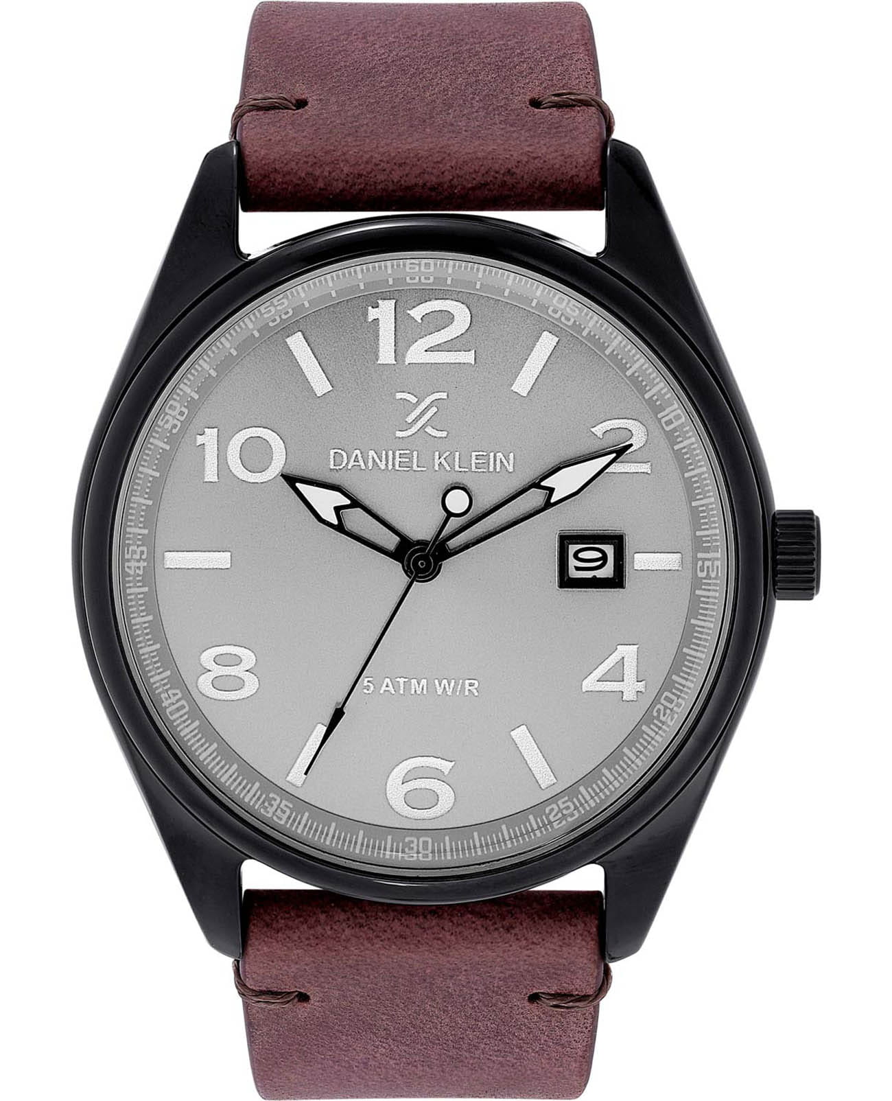 Daniel Klein Daniel Klein Premium DK.1.13732-3  DK.1.13732-3 кварцевые мужские часы серый циферблат, браслет кожаный — вид спереди