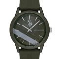 U.S. Polo Assn. U.S. Polo Assn. Yard USPA1027-05  USPA1027-05 кварцевые мужские часы зеленый циферблат, браслет силикон — вид спереди
