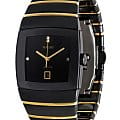 Rado Rado Sintra R13724711  R13724711 кварцевые мужские часы черный циферблат, браслет сталь + pvd + керамика — вид спереди