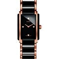 Rado Rado Integral Diamonds R20612712  R20612712 кварцевые женские часы черный циферблат, браслет сталь + pvd + керамика — вид спереди