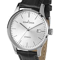 Jacques Lemans Jacques Lemans 1-2073I  1-2073i механические мужские часы серебристый циферблат, браслет кожаный — вид спереди