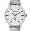 U.S. Polo Assn. U.S. Polo Assn. Fundamental USPA1023-09  USPA1023-09 кварцевые мужские часы белый циферблат, браслет нержавеющая сталь — вид спереди