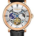 Stuhrling Stuhrling Majestic 1015.04  1015.04 механические мужские часы черный циферблат, браслет кожаный — вид спереди