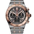 Breitling Breitling Chronomat B01 42 UB0134101B1U1  UB0134101B1U1 механические мужские часы черный циферблат, браслет нержавеющая сталь + золото 18к — вид спереди