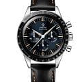 Omega Omega Speedmaster First OMEGA in Space 310.32.40.50.06.001  31032405006001 механические мужские часы синий циферблат, браслет кожаный — вид спереди