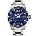Longines Longines HydroConquest L3.741.4.96.6  L37414966 механические мужские часы синий циферблат, браслет нержавеющая сталь — вид спереди
