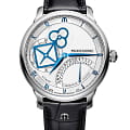 Maurice Lacroix Maurice Lacroix Masterpiece Square Wheel Retrograde MP6058-SS001-110-1  MP6058-SS001-110-1 механические мужские часы серебристый циферблат, браслет кожаный — вид спереди