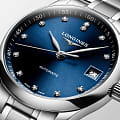 Longines Longines Master Collection L2.357.4.97.6 механические женские часы часы крупный план синий циферблата