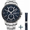 Maurice Lacroix Maurice Lacroix Pontos Chronograph 43mm PT6038-SSL2H-430-C  PT6038-SSL2H-430-C механические мужские часы синий циферблат, браслет нержавеющая сталь — вид спереди