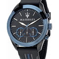 Maserati Maserati Traguardo R8871612006  R8871612006 кварцевые мужские часы черный циферблат, браслет силикон — вид спереди