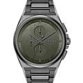Hugo Boss Hugo Boss Steer HB1514045  HB1514045 кварцевые мужские часы зеленый циферблат, браслет нержавеющая сталь с ip-покрытием — вид спереди