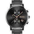 Hugo Boss Hugo Boss Integrity HB1513780  HB1513780 кварцевые мужские часы черный циферблат, браслет нержавеющая сталь с ip-покрытием — вид спереди