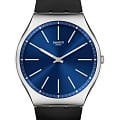 Swatch Swatch Skin Irony 42 SS07S125  SS07S125 кварцевые мужские часы синий циферблат, браслет кожаный — вид спереди