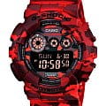 Casio Casio G-Shock GD-120CM-4DR  GD-120CM-4DR электронные мужские часы красный циферблат, браслет пластик — вид спереди