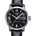 Tissot Tissot PRC 200 Powermatic 80 T055.430.16.057.00  T0554301605700 механические мужские часы черный циферблат, браслет кожаный — вид спереди