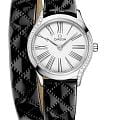 Omega Omega De Ville Mini Tresor 428.17.26.60.04.007  42817266004007 кварцевые женские часы белый циферблат, браслет кожаный — вид спереди