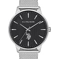U.S. Polo Assn. U.S. Polo Assn. Fundamental USPA1023-01  USPA1023-01 кварцевые мужские часы черный циферблат, браслет нержавеющая сталь — вид спереди