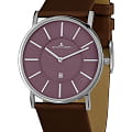 Jacques Lemans Jacques Lemans 1-1620J  1-1620J кварцевые мужские часы фиолетовый циферблат, браслет кожаный — вид спереди
