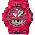 Casio Casio G-Shock GBA-800EL-4A G-SQUAD GBA-800EL-4AER электронные мужские часы красный циферблат, браслет пластик — вид спереди