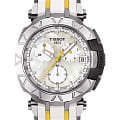 Tissot Tissot T-Race Chronograph T092.417.17.111.00 T Race T0924171711100 кварцевые мужские часы перламутровый циферблат, браслет каучук — вид спереди