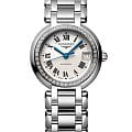 Longines Longines PrimaLuna L8.111.0.71.6  L81110716 механические женские часы серебристый циферблат, браслет нержавеющая сталь — вид спереди
