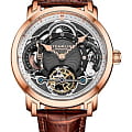 Stuhrling Stuhrling Celestial Timekeeper 1017.04  1017.04 механические мужские часы серебристый циферблат, браслет кожаный — вид спереди
