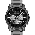 Armani Exchange Armani Exchange Banks AX1765  AX1765 кварцевые мужские часы черный циферблат, браслет нержавеющая сталь с ip-покрытием — вид спереди
