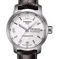 Tissot Tissot PRC 200 Powermatic 80 T055.430.16.017.00  T0554301601700 механические мужские часы белый циферблат, браслет кожаный — вид спереди
