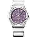 Omega Omega Constellation 131.15.28.60.60.001  13115286060001 кварцевые женские часы фиолетовый циферблат, браслет нержавеющая сталь — вид спереди