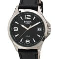 Boccia Titanium Boccia Titanium Circle-Oval 3591-01  3591-01 кварцевые мужские часы черный циферблат, браслет кожаный — вид спереди