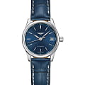 Longines Longines Master Collection L2.128.4.92.0  L21284920 механические женские часы синий циферблат, браслет кожаный — вид спереди