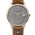 Maurice Lacroix Maurice Lacroix Eliros Date EL1118-PVP01-210-1  EL1118-PVP01-210-1 кварцевые мужские часы серый циферблат, браслет кожаный — вид спереди