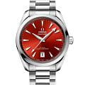 Omega Omega Seamaster Aqua Terra 220.10.38.20.13.003 Aqua Terra 22010382013003 механические мужские часы красный циферблат, браслет нержавеющая сталь — вид спереди