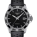 Tissot Tissot V8 Swissmatic T106.407.16.051.00 V8  T1064071605100 механические мужские часы черный циферблат, браслет кожаный — вид спереди
