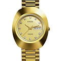 Rado Rado The Original R12393633  R12393633 кварцевые мужские часы золотой циферблат, браслет нержавеющая сталь с pvd-покрытием — вид спереди