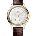 Omega Omega De Ville Prestige 434.23.41.21.02.001 Prestige 43423412102001 механические мужские часы серебристый циферблат, браслет кожаный — вид спереди