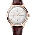 Omega Omega De Ville Prestige 434.53.41.21.02.001 Prestige 43453412102001 механические мужские часы серебристый циферблат, браслет кожаный — вид спереди