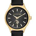 U.S. Polo Assn. U.S. Polo Assn. Fundamental USPA1069-07  USPA1069-07 кварцевые мужские часы черный циферблат, браслет кожаный — вид спереди
