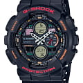 Casio Casio G-Shock GA-140-1A4DR (GA-140-1A4) GA GA-140-1A4 электронные мужские часы черный циферблат, браслет пластик — вид спереди