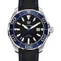 TAG Heuer TAG Heuer Aquaracer WAY201C.FC6395  WAY201C.FC6395 механические мужские часы черный циферблат, браслет тканевый — вид спереди