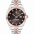 Philipp Plein Philipp Plein Date Superlative Gent PWMFA0625  PWMFA0625 кварцевые мужские часы коричневый циферблат, браслет нержавеющая сталь с pvd-покрытием — вид спереди