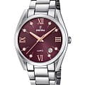 Festina Festina Boyfriend F16790/E  F16790/E кварцевые женские часы бордовый циферблат, браслет нержавеющая сталь — вид спереди