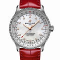 Breitling Breitling Navitimer Automatic 35 A17395211A1P6  A17395211A1P6 механические женские часы перламутровый циферблат, браслет кожаный — вид спереди