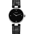 Rado Rado Coupole Diamonds R22854705 (27mm)  R22854705 кварцевые женские часы черный циферблат, браслет кожаный — вид спереди