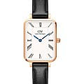 Daniel Wellington Daniel Wellington Quadro Roman Numerals Sheffield Rose Gold DW00100689  DW00100689 кварцевые женские часы белый циферблат, браслет кожаный — вид спереди